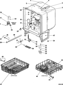 CABINET Diagram and Parts List for MRB0220MB119  General Electric Dishwasher
