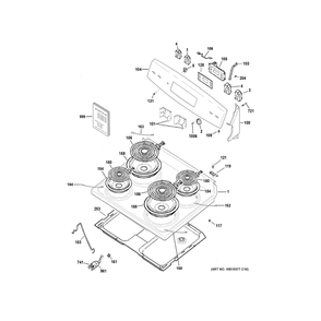 Control Panel And Cooktop Diagram and Parts List for JBS360RT3SS  General Electric Range