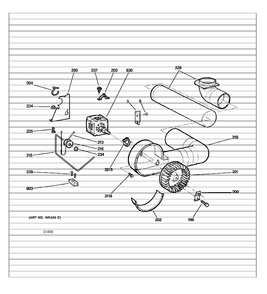 MOTOR & BLOWER Diagram and Parts List for PCKS443EB2WW  General Electric Dryer