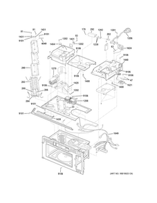 Interior Parts Diagram and Parts List for PSA9240SF3SS  General Electric Microwave