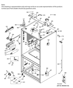 Case Parts Diagram and Parts List for GSRC3KLZBFWW  General Electric Dishwasher