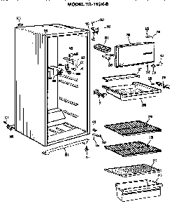 Cabinet Diagram and Parts List for TA11SKBL  General Electric Refrigerator