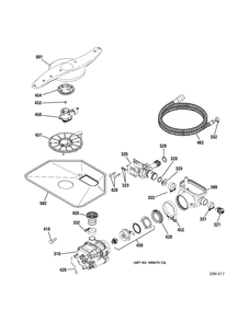 Pump And Motor Diagram and Parts List for GTR12BAXRWW  General Electric Refrigerator