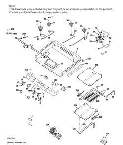 GAS & BURNER Diagram and Parts List for PCGB930SET1SS  General Electric Range