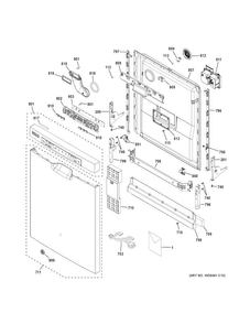 Part Location Diagram of WD34X22154 GE PANEL CONTROL Assembly