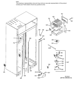 FREEZER SECTION Diagram and Parts List for ZISS420DXDSS  General Electric Refrigerator