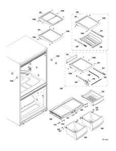 FF SHELVES Diagram and Parts List for ADRS0MBZBRSS  General Electric Refrigerator