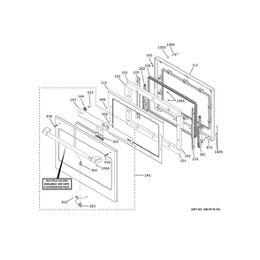 Upper Door Diagram and Parts List for CTD90DP2N4S1  General Electric Wall Oven