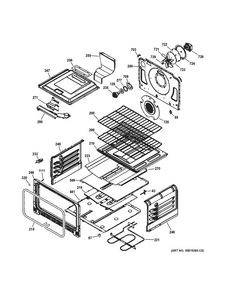 Lower Oven Diagram and Parts List for PGS950SEF1SS  General Electric Range