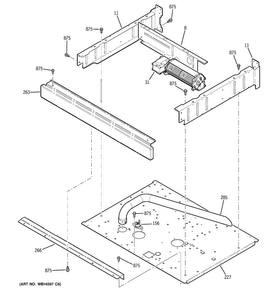 Center Spacer Diagram and Parts List for CT959ST2SS  General Electric Wall Oven