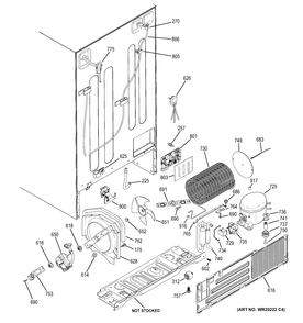 MACHINE COMPARTMENT Diagram and Parts List for GSE26GGECCWW  General Electric Refrigerator