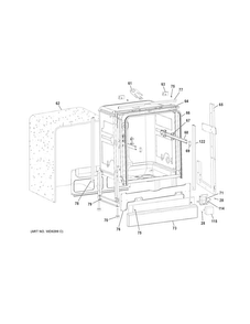 Body Parts Diagram and Parts List for GLDA690F00WW  General Electric Dishwasher