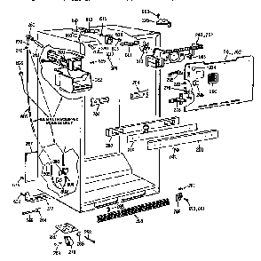 Cabinet Asm Diagram and Parts List for TBX21N1XDRAA  General Electric Refrigerator