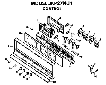 Controls Diagram and Parts List for JKP27J1  General Electric Wall Oven