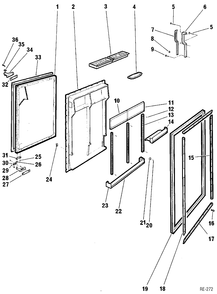 REFRIGERATOR DOOR Diagram and Parts List for L17JCPR-1  General Electric Refrigerator