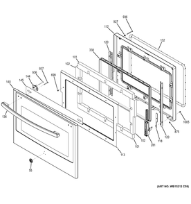 UPPER DOOR Diagram and Parts List for PK7500EJ5ES  General Electric Wall Oven
