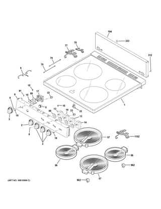 Part Location Diagram of WB03X30928 GE KNOB