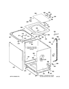 CABINET Diagram and Parts List for GJSRP080D5WW  General Electric Washer