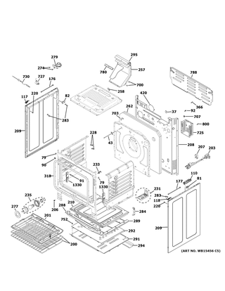 Body Parts Diagram and Parts List for PGB940SEJ7SS  General Electric Range