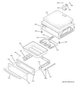 Warming Drawer Diagram and Parts List for JBP84WK1WW  General Electric Range