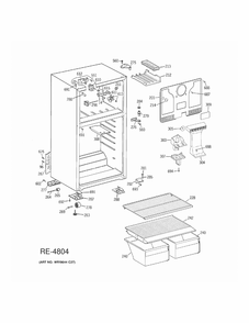 CABINET Diagram and Parts List for MTS17BBDHRWW  General Electric Refrigerator