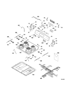 CONTROLS & COOKTOP Diagram and Parts List for JCBS28DN1WW  General Electric Range