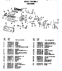 Icemaker Diagram and Parts List for TBX25RLFL  General Electric Refrigerator