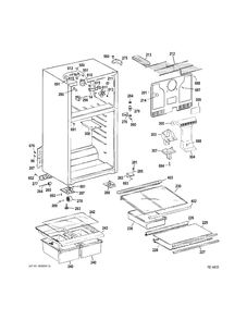 CABINET Diagram and Parts List for MTH18GBTZRWW  General Electric Refrigerator