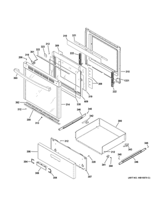 Part Location Diagram of WB35X30900 GE INSULATION FRONT DOOR
