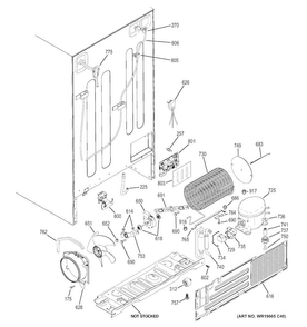 Machine Compartment Diagram and Parts List for GZS22DGJEFWW  General Electric Refrigerator