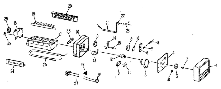 Part Location Diagram of WR97X163 GE SILICONE