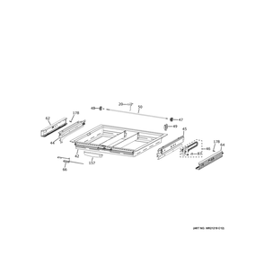 Cafe Convertible Shelf Diagram and Parts List for CVE28DP4NHW2  General Electric Refrigerator