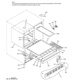 CABINET & SHELVES Diagram and Parts List for ZIBI240HAII  General Electric Refrigerator