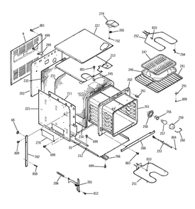 Body Parts Diagram and Parts List for JRP15BW3BB  General Electric Wall Oven