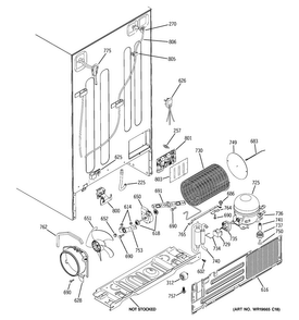 Sealed System & Mother Board Diagram and Parts List for GSS23QGTLCC  General Electric Refrigerator