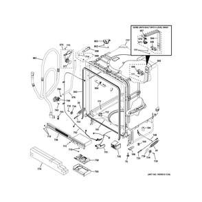 Body Parts Diagram and Parts List for GDF535PGR7WW  General Electric Dishwasher