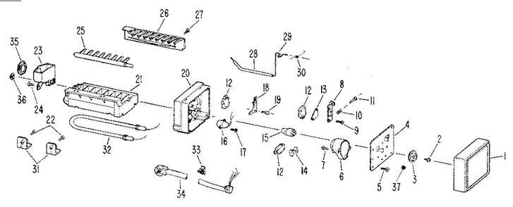 Icemaker Diagram and Parts List for IM1  General Electric Ice Maker
