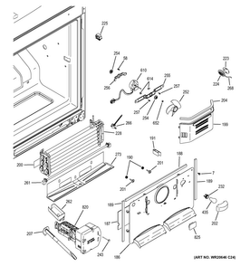 Freezer Section Diagram and Parts List for CNS23SSHAFSS  General Electric Refrigerator