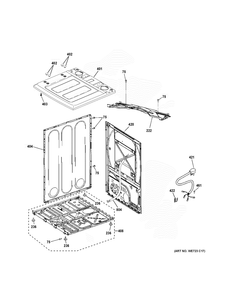 Cabinet And Top Panel Diagram and Parts List for VTD56GASV0WB  General Electric Dryer