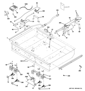 GAS & BURNER PARTS Diagram and Parts List for ZDP364LDP7SS  General Electric Range