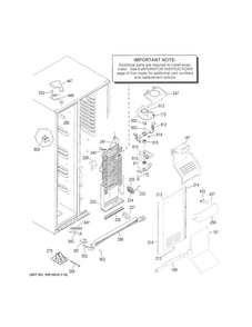 Freezer Section Diagram and Parts List for GSS23HSHECSS  General Electric Refrigerator