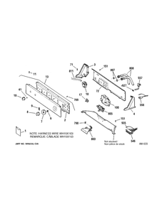CONTROL PANEL Diagram and Parts List for GCXRP090D5WW  General Electric Washer