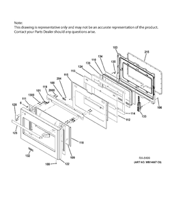 DOOR Diagram and Parts List for ZDP364NRP7SS  General Electric Range