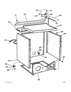 CABINET Diagram and Parts List for UPSE592EA0WW  General Electric Dryer