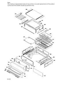 DRAWER PARTS Diagram and Parts List for PCGS910SEF2SS  General Electric Range