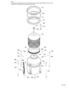 TUB WASHER Diagram and Parts List for C978-97322411  General Electric Dryer