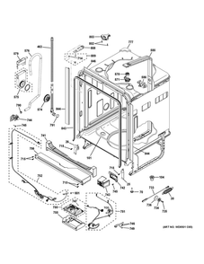 Body Parts 1 Diagram and Parts List for GDT665SGN4WW  General Electric Dishwasher