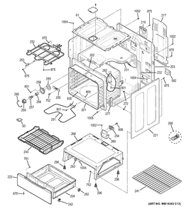 BODY PARTS Diagram and Parts List for JB350DF2WW  General Electric Range