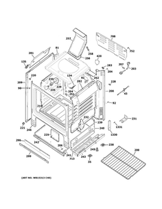 Body Parts Diagram and Parts List for JGBS66REK4SS  General Electric Range