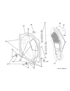 Rear Roller Support Diagram and Parts List for GTD81GSSJ2WS  General Electric Dryer